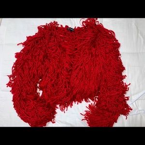 Shaggy Knit Cropped Cardigan